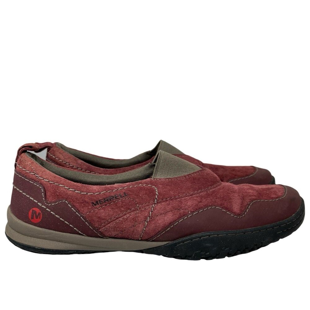 Merrell Burgundy Suede Zinfandel Slip On Shoes Performance Wear Comfy Womens 8.